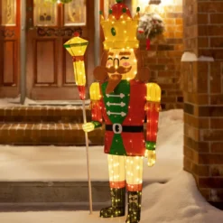 Groß Weihnachten Nussknacker Figur mit LED-Lichtern XXL Beleuchtete Weihnachtsdeko