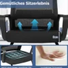Gästestuhl mit Lendenwirbelstütze & Kufengestell & Gepolstertem Sitz Konferenzstuhl Schwarz