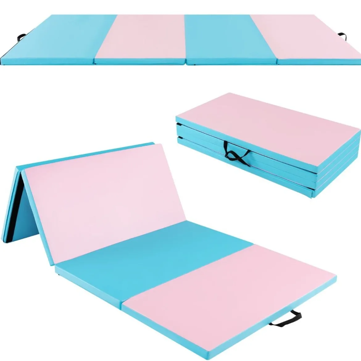 Gymnastikgerät 7 in 1 Kinder Kletterwand mit Gymnastikmatte Blau