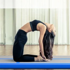 Gymnastikmatte Aufblasbar Tumbling Matte Trainingsmatte Blau/Rosa/Schwarz 400 x 100 x 10 cm