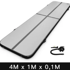 Gymnastikmatte Aufblasbar Tumbling Matte Trainingsmatte Blau/Rosa/Schwarz 400 x 100 x 10 cm