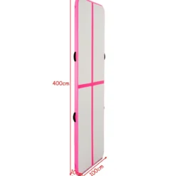 Gymnastikmatte Aufblasbar Tumbling Matte Trainingsmatte Blau/Rosa/Schwarz 400 x 100 x 10 cm