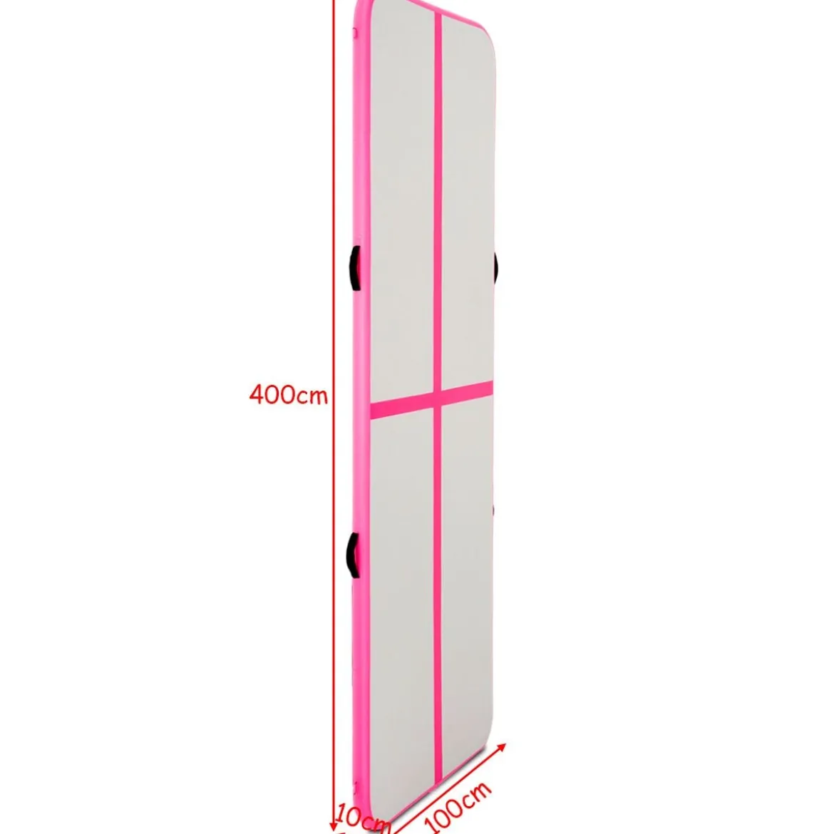 Gymnastikmatte Aufblasbar Tumbling Matte Trainingsmatte Blau/Rosa/Schwarz 400 x 100 x 10 cm