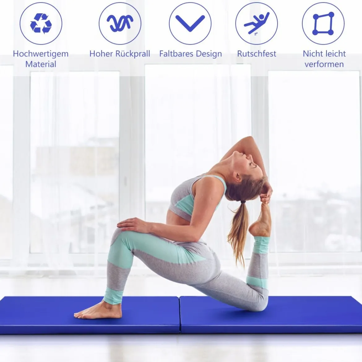 Gymnastikmatte Weichbodenmatte Yogamatte Klappmatte Turnmatte 180 x 60 x 4 cm