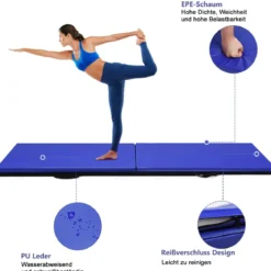 Gymnastikmatte Weichbodenmatte Yogamatte Klappmatte Turnmatte 180 x 60 x 4 cm