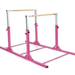 Gymnastikstangen Reckstange Turnbarren mit einstellbarer Breite 250 x 132 x 140 cm Rosa
