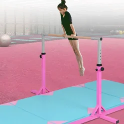 Gymnastik Turnreck Höhenverstellbare Turnstangen Belastbare Reckstange Rosa/Blau/Lila