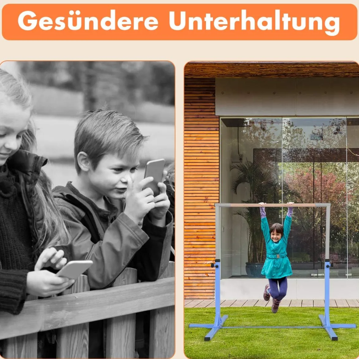 Gymnastik Turnreck Höhenverstellbare Turnstangen Belastbare Reckstange Rosa/Blau/Lila
