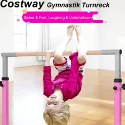 Gymnastik Turnreck Höhenverstellbare Turnstangen Belastbare Reckstange Rosa/Blau/Lila