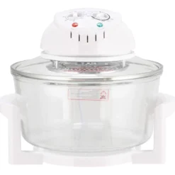 Halogenofen 17L 1200W-1400W Heissluftofen Heißluftgrill mit Erweiterungsring Weiß