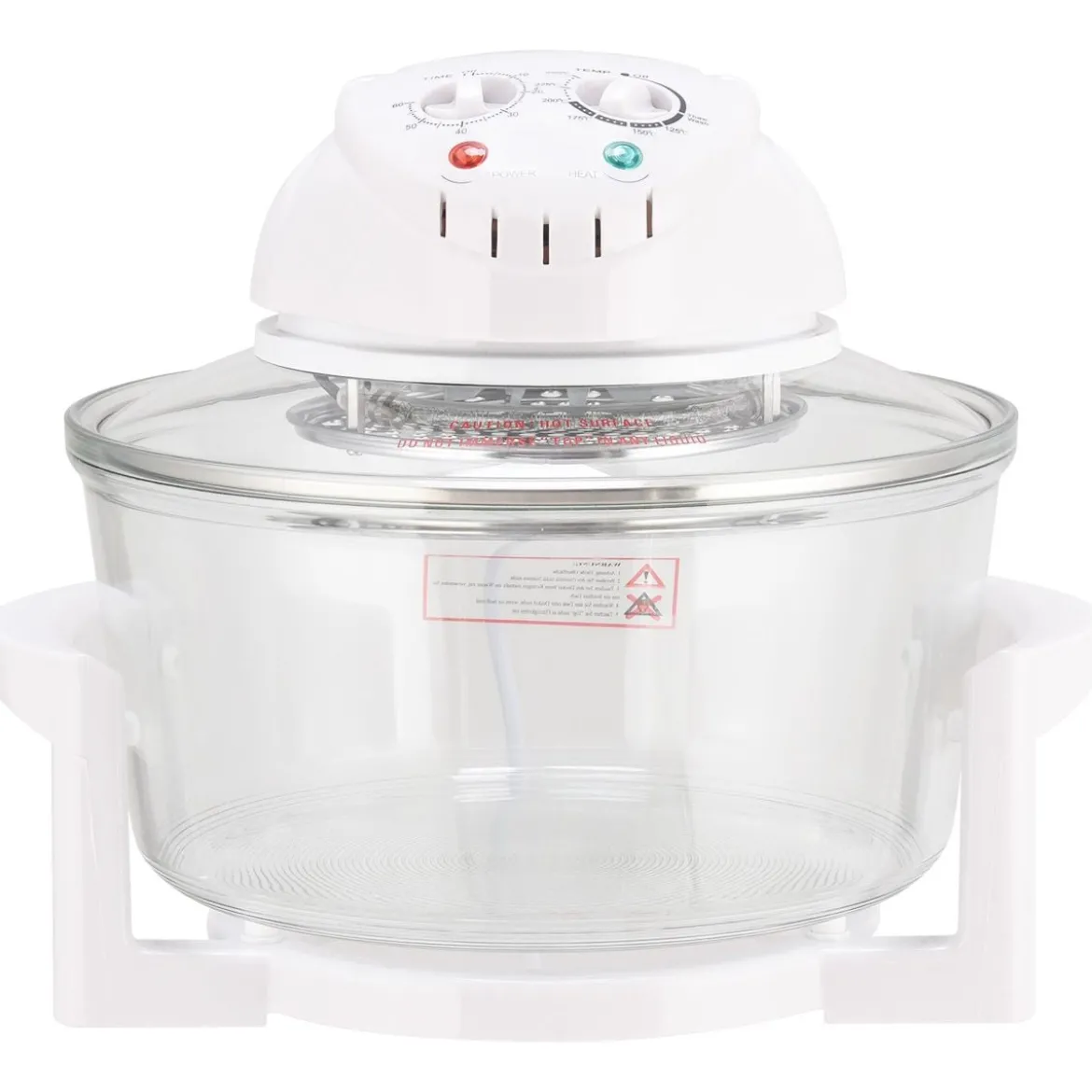 Halogenofen 17L 1200W-1400W Heissluftofen Heißluftgrill mit Erweiterungsring Weiß