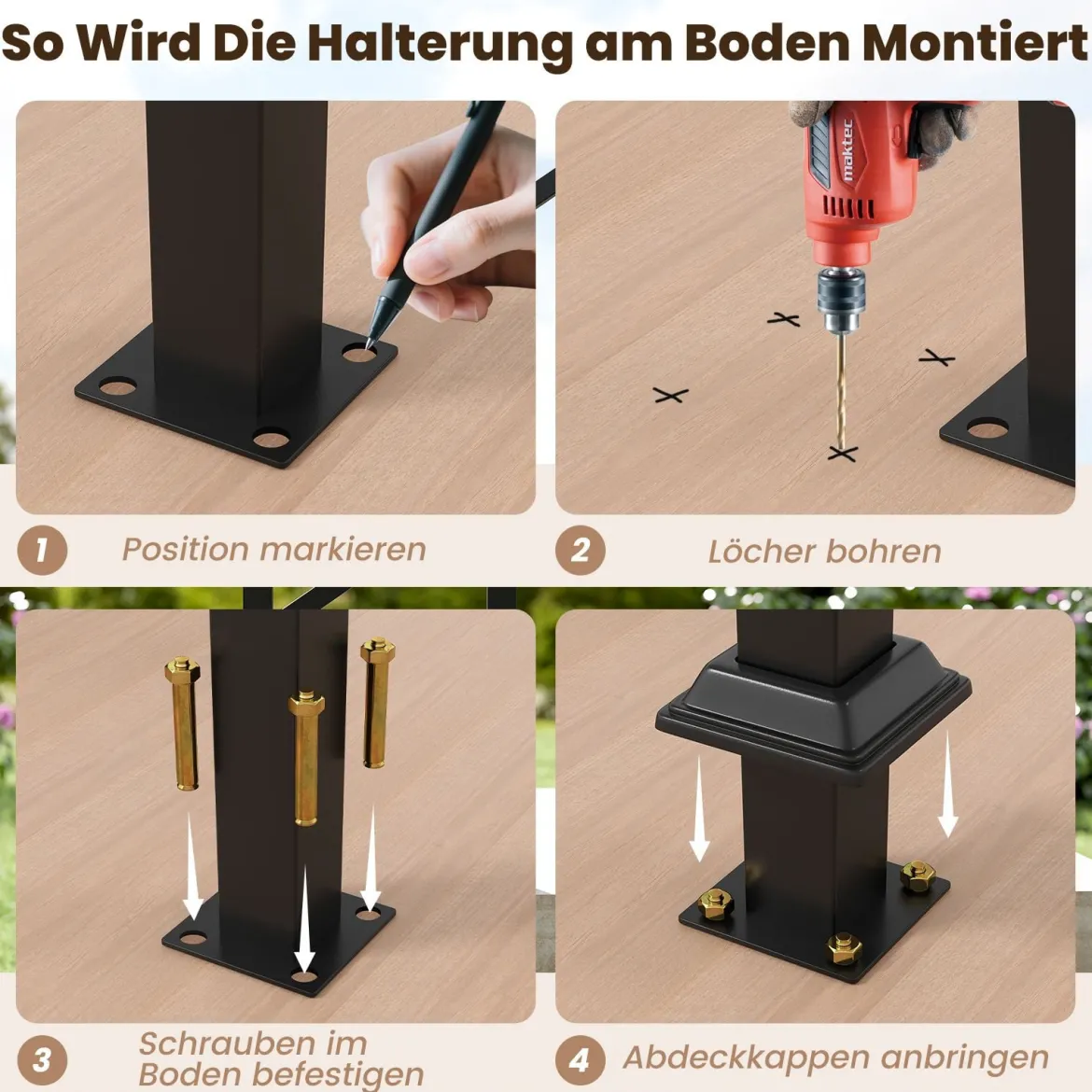 Handlauf Treppengeländer Seitliche Montage Eingangsgeländer mit flexiblem Winkelverstellung 70 cm