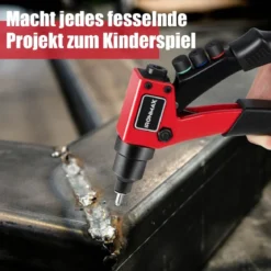 Handnietzange Schwere Manuelle Nietpistole mit 200 Nieten Nietwerkzeugkit mit Tragetasche