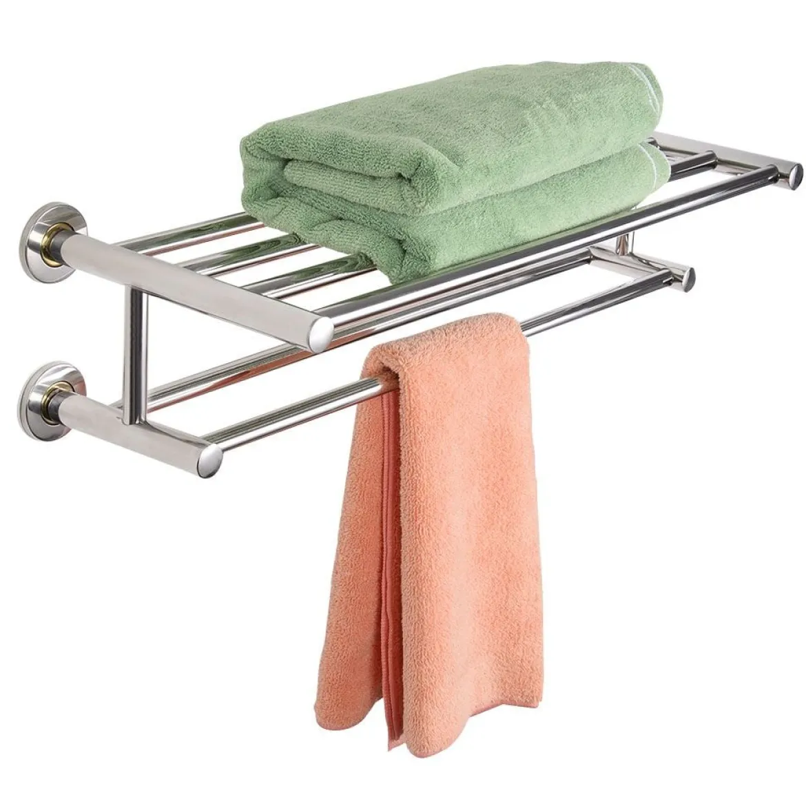 Handtuchablage Handtuchstange Badetuchstange Badregal Wandregal 2 Ablagen Edelstahl