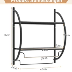 Handtuchhalter Badezimmer Wand Handtuchhalter Badregal 45 x 25,5 x 55 cm Metall Silber/Weiß/Schwarz