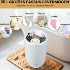 Handtuchwärmer großer Deckenwärmer 20 L mit Timer & automatischer Abschaltung 15/30/45/60 Minuten Einstellungen Grau