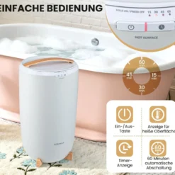 Handtuchwärmer großer Deckenwärmer 20 L mit Timer & automatischer Abschaltung 15/30/45/60 Minuten Einstellungen Grau