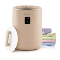 Handtuchwärmer 18 L Deckenwärmer mit LED-Anzeige & automatischer Abschaltung tragbarer heißer Handtuchbehälter Braun