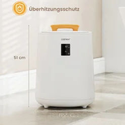 Handtuchwärmer 18 L Deckenwärmer mit LED-Anzeige & automatischer Abschaltung tragbarer heißer Handtuchbehälter Weiß
