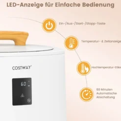 Handtuchwärmer 18 L Deckenwärmer mit LED-Anzeige & automatischer Abschaltung tragbarer heißer Handtuchbehälter Weiß