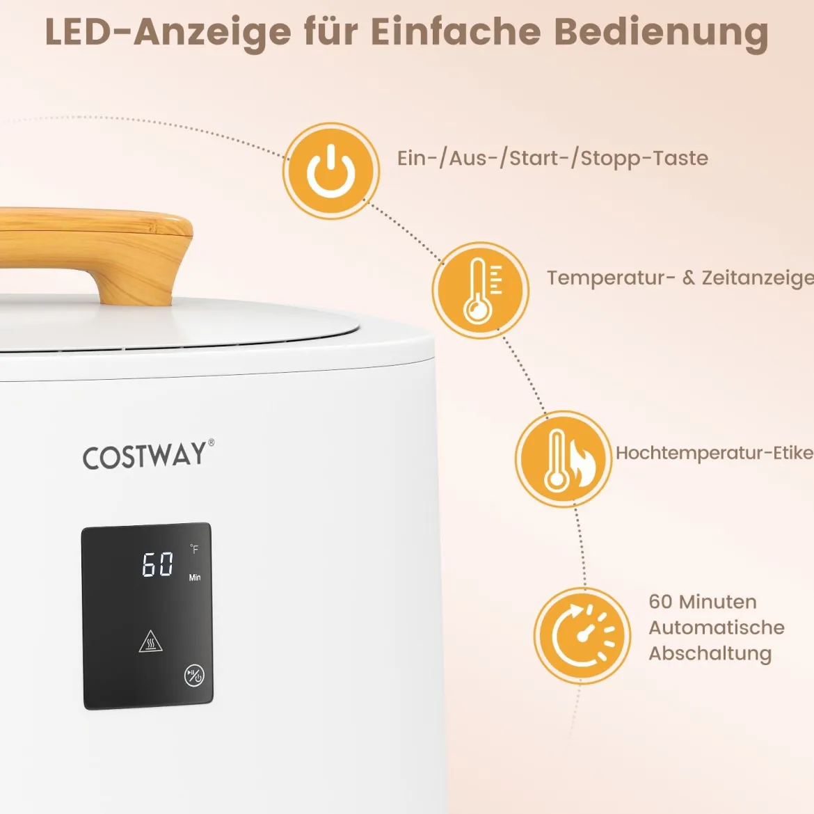 Handtuchwärmer 18 L Deckenwärmer mit LED-Anzeige & automatischer Abschaltung tragbarer heißer Handtuchbehälter Weiß