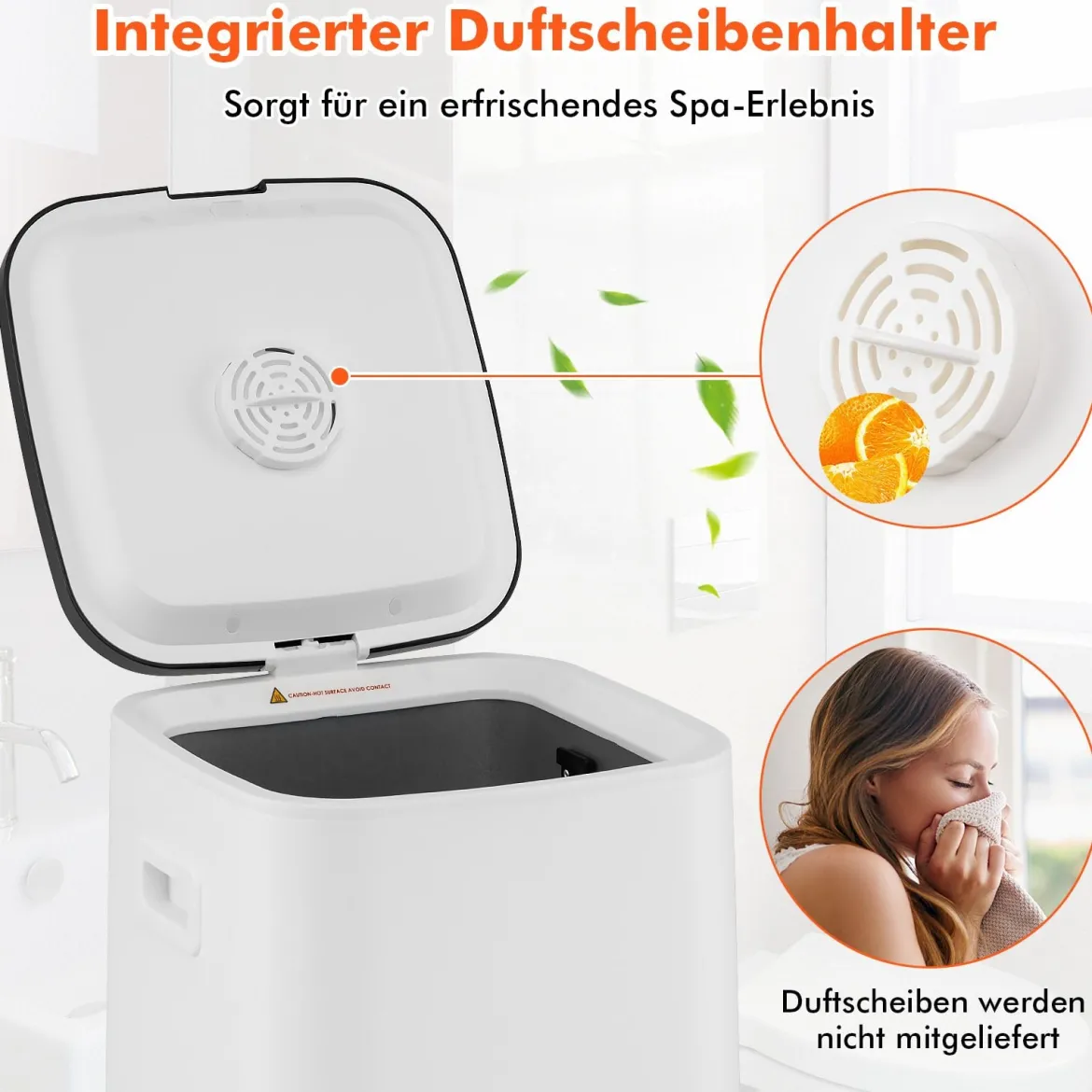 Handtuchwärmer 23 L Handtuch Heizbehälter mit Anzeigeleuchte Timer Heizzeit Weiß
