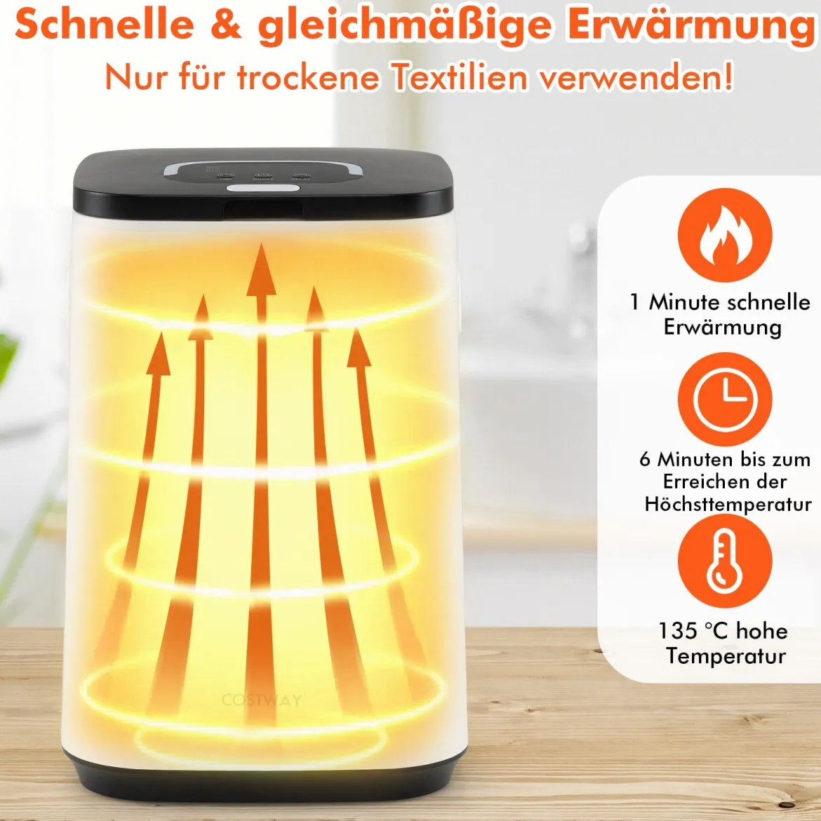 Handtuchwärmer 23 L Handtuch Heizbehälter mit Anzeigeleuchte Timer Heizzeit Weiß