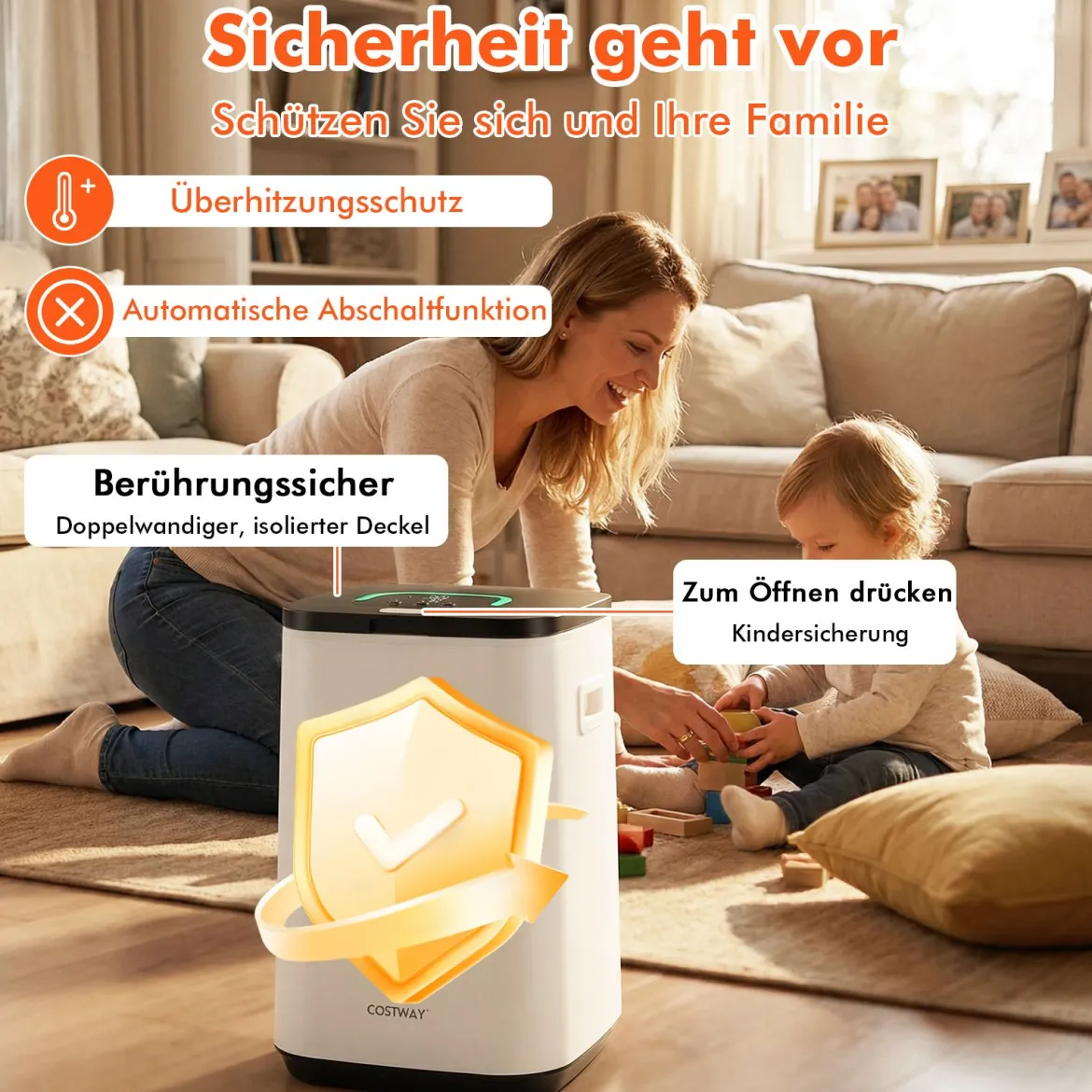 Handtuchwärmer 23 L Handtuch Heizbehälter mit Anzeigeleuchte Timer Heizzeit Weiß