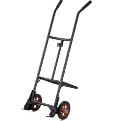 Handwagen zum Fasstransport mit 2 Gummirädern & Glockenhaken mit Feder Schwarz