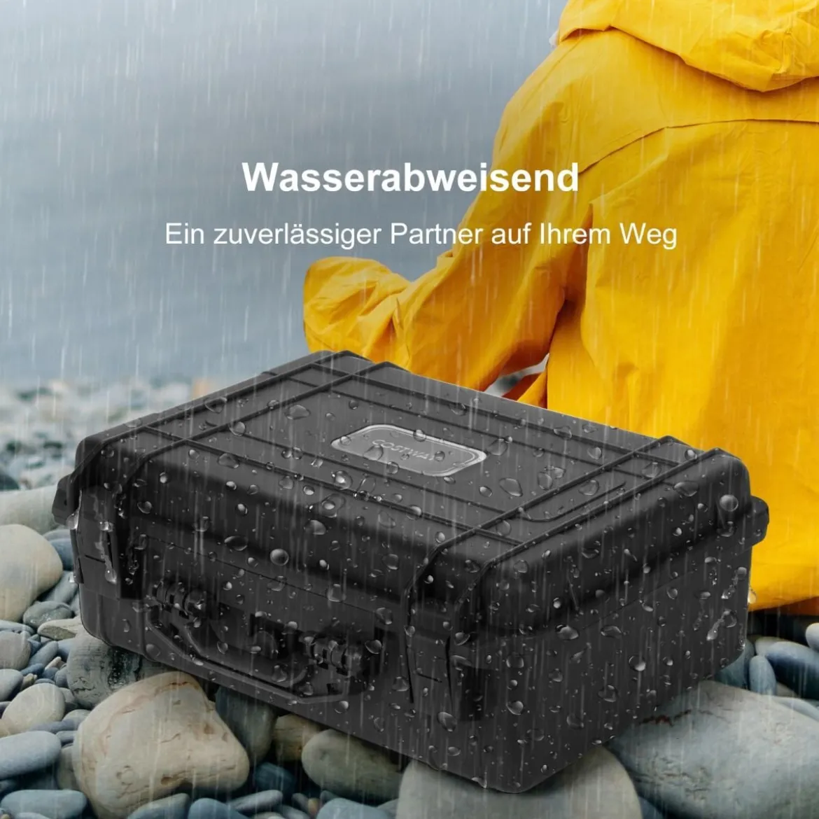 22" Hartschalen-Kamerakoffer Unisversal Anpassbar Wasserdichter Hartschalenkoffer Schwarz