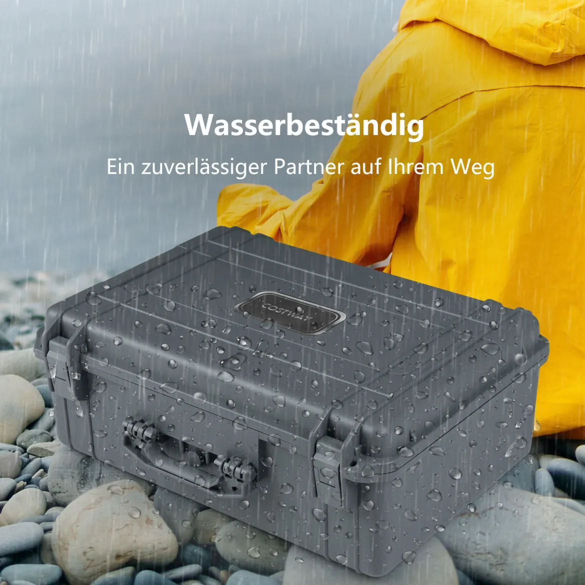 22" Hartschalen-Kamerakoffer Unisversal Anpassbar Wasserdichter Hartschalenkoffer Grau