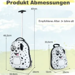 Hartschalen-Koffer 2-Teiliges Handgepäck-Set mit Spinner-Rädern Rollender Weiß