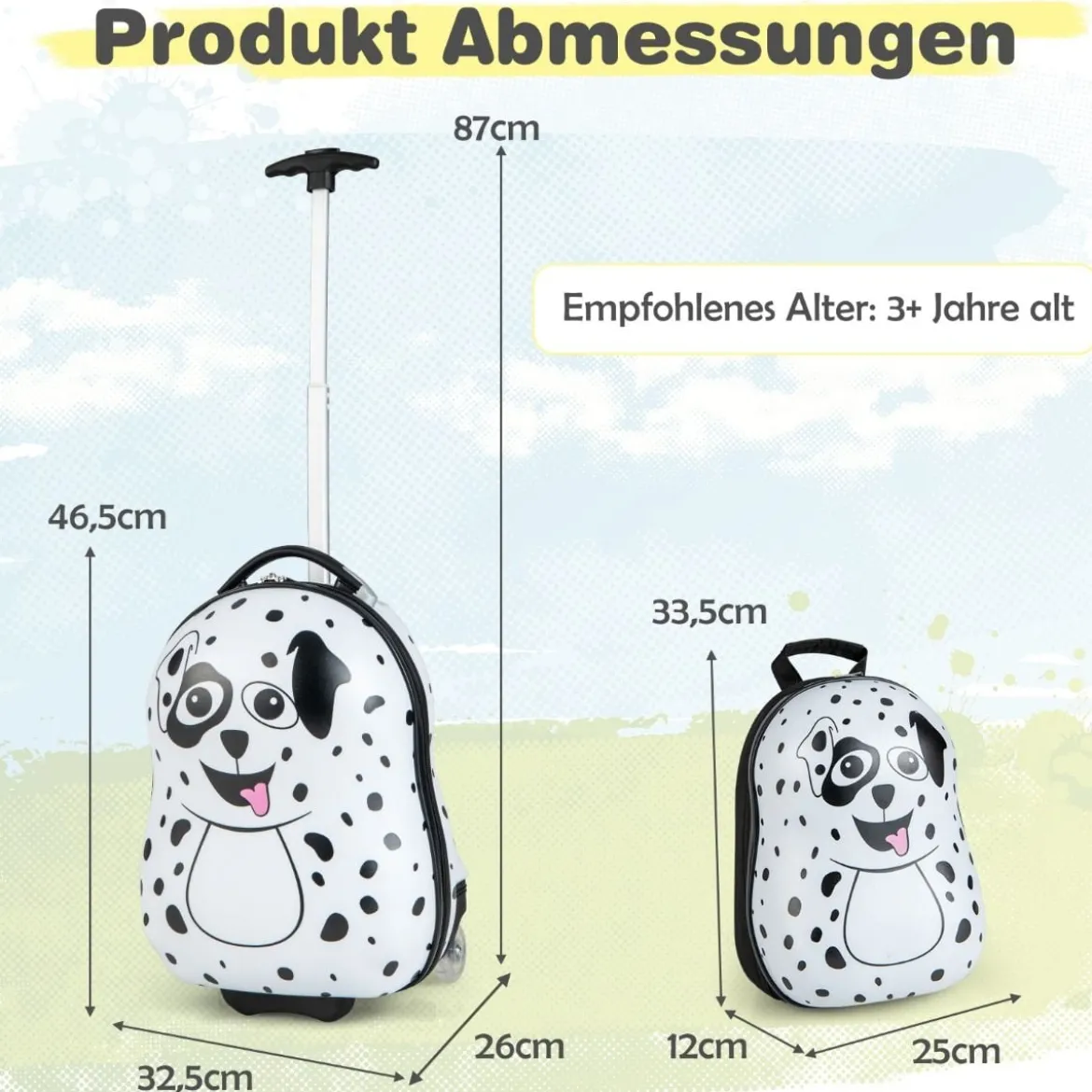 Hartschalen-Koffer 2-Teiliges Handgepäck-Set mit Spinner-Rädern Rollender Weiß