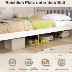 Hausbett mit Schreibtisch & Schubladen & Haken Kinderbett in Hausform mit Lattenrost