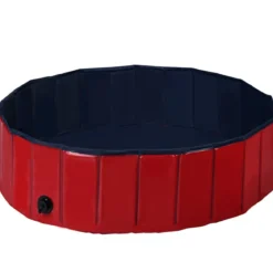 Haustier Pool Tragbarer Haustier Swimmingpool Faltbare Badewanne Pool für Hunde Katzen Kinder Rot