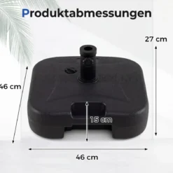 Hawaiianischer Strandschirm mit Tragetasche + Sonnenschirmständer 22 Liter / 25 kg Set