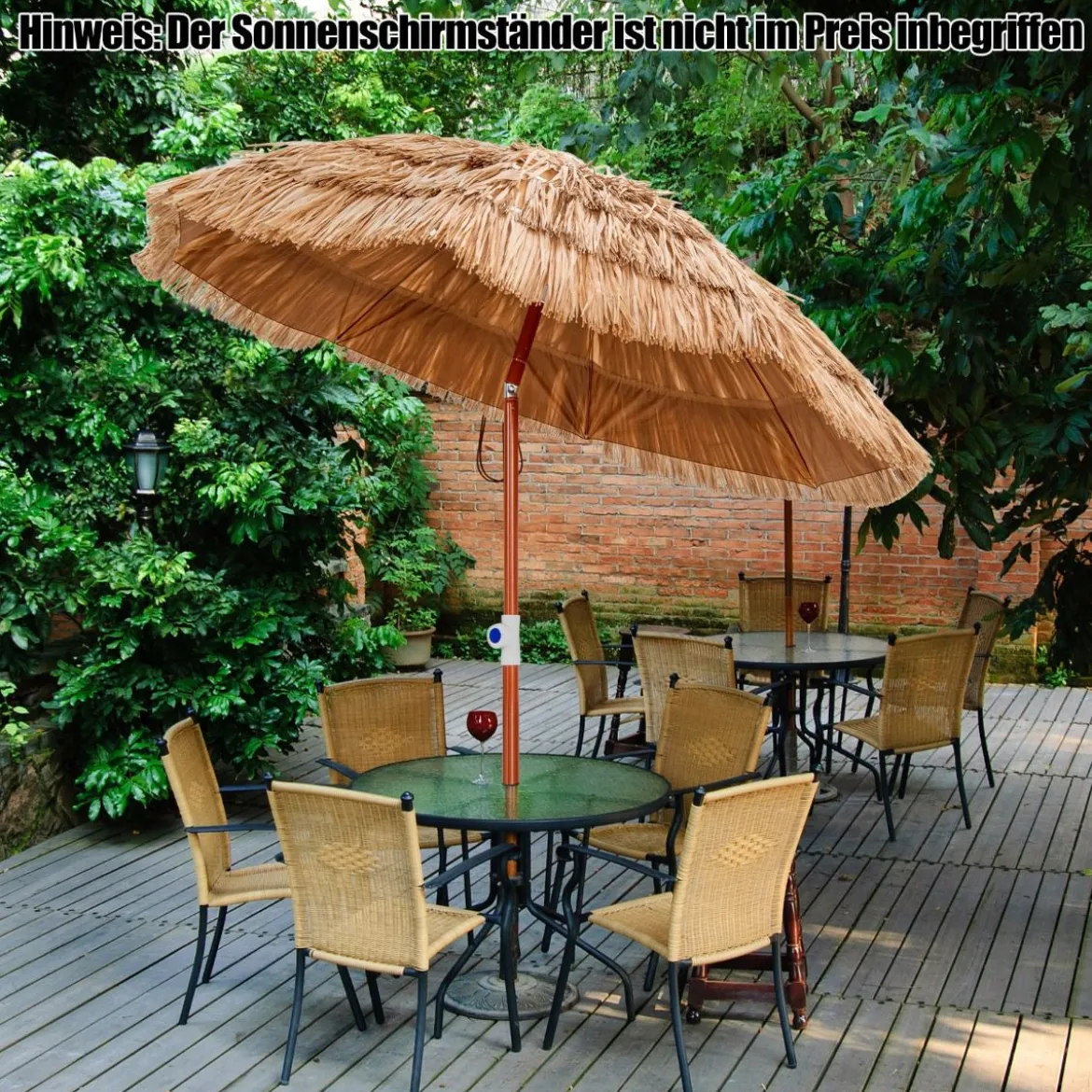 Hawaiianischer Strandschirm mit Tragetasche & Neigbarem Design Tischschirm 175 cm