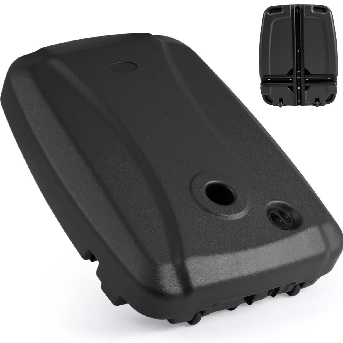 HDPE Sonnenschirmständer Mit Rollen Abflusslöchern Befüllbar Für Garten Terrasse Balkon Schwarz