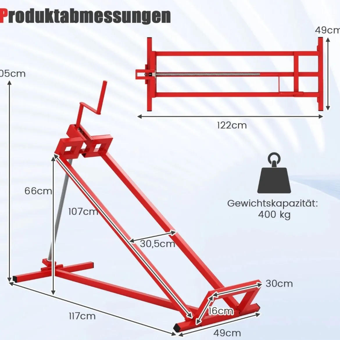 Hebevorrichtung Hebebühne Reinigungshilfe für Rasentraktor 400KG stufenlos