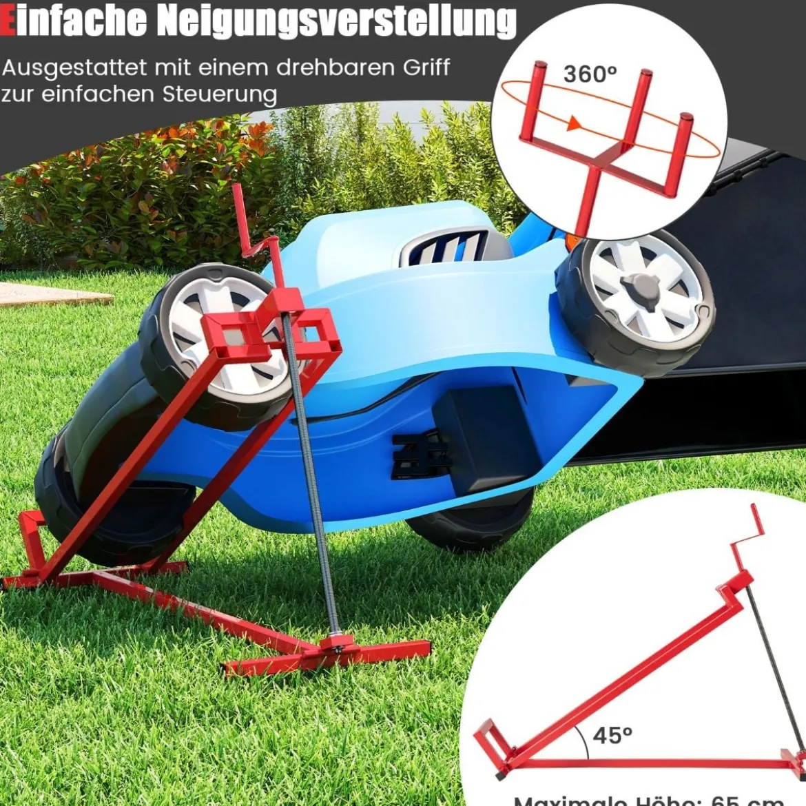 Hebevorrichtung Hebebühne Reinigungshilfe für Rasentraktor 400KG stufenlos