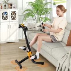 Heimtrainer mit Pedalen Bewegungstrainer mit Verstellbarem Handgriff 53 x 43 x 73-102 cm
