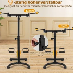 Heimtrainer mit Pedalen Bewegungstrainer mit Verstellbarem Handgriff 53 x 43 x 73-102 cm