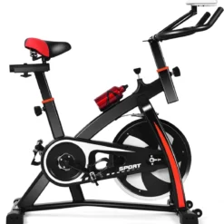 Heimtrainer Trainingsfahrrad 10kg Schwungrad Verstellbarer Fitnessbike Schwarz und Rot