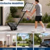 Höhenverstellbarer Basketballständer mit Rollen Handkurbel & Befüllbarer Basis 155-210 cm
