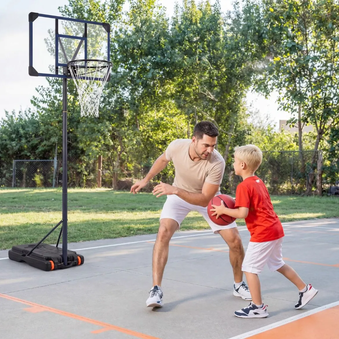 Höhenverstellbarer Basketballständer Outdoor Basketballkorb mit Rollen & Ständer Basketballanlage