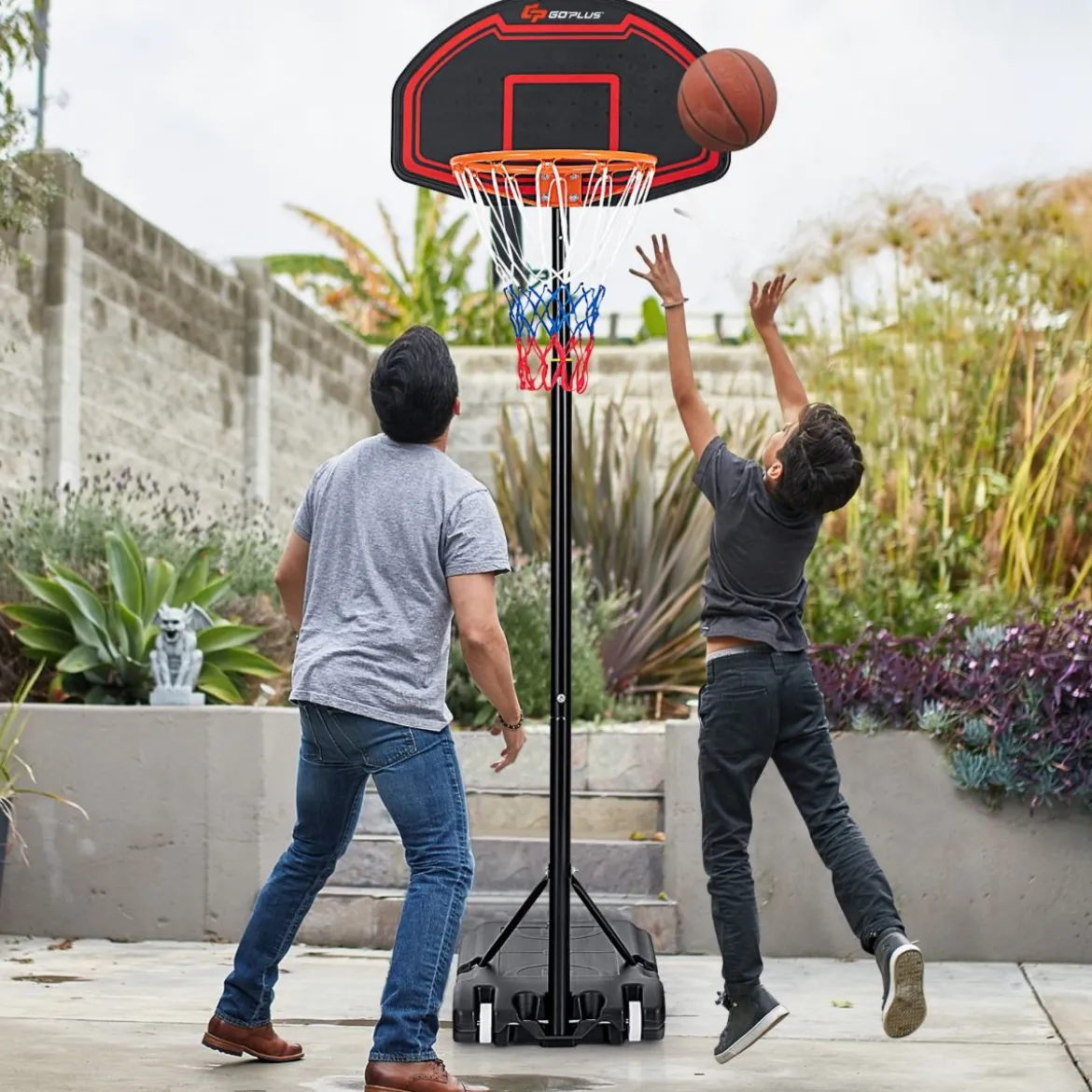 Höhenverstellbarer Basketballständer für Kinder für den Innen- und AußenbereichSchwarz + Rot