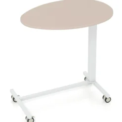 Höhenverstellbarer Beistelltisch mit Rollen Mobiler Laptoptisch 74–108 cm Rosa + Weiß statische Belastung bis zu 75 kg