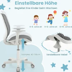 Höhenverstellbarer Kinderdrehstuhl mit Sitzbremse Ergonomischer Schreibtischstuhl Bürostuhl
