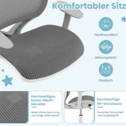 Höhenverstellbarer Kinderdrehstuhl mit Sitzbremse Ergonomischer Schreibtischstuhl Bürostuhl