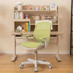 Höhenverstellbarer Kinderdrehstuhl mit Sitzbremse Ergonomischer Schreibtischstuhl Bürostuhl Grün